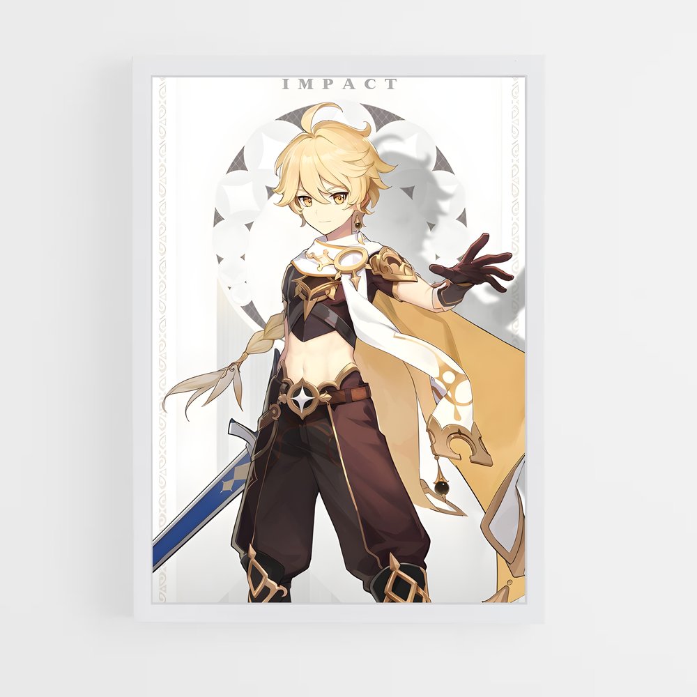 Poster Genshin traveler – affiche Genshin impact (vue 3)